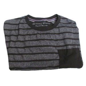 Lion crest Men's Black Gray Long Sleeve Striped Shirt